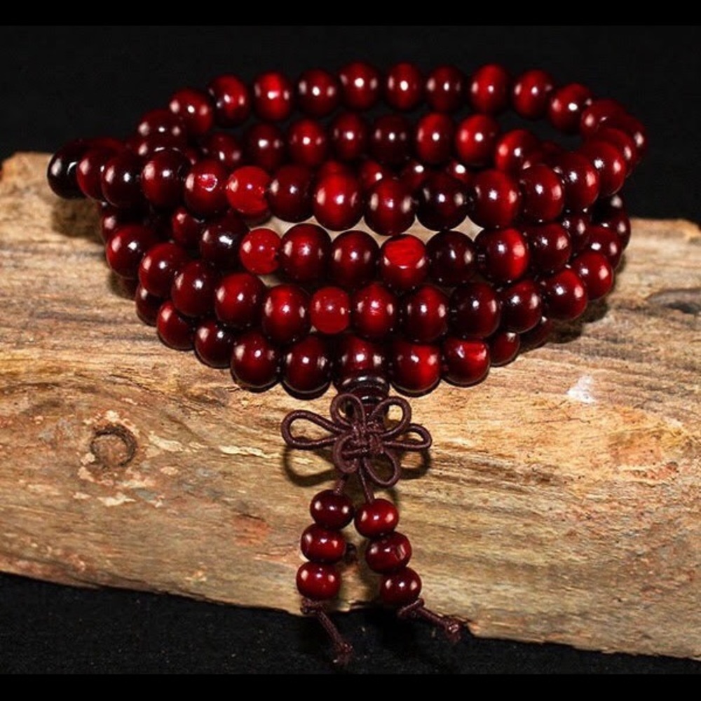 NEW Mala 8mm Unisex 108 Bead Strand 20" Elastic Wrap Cord Zen Prayer Meditation - Picture 3 of 10
